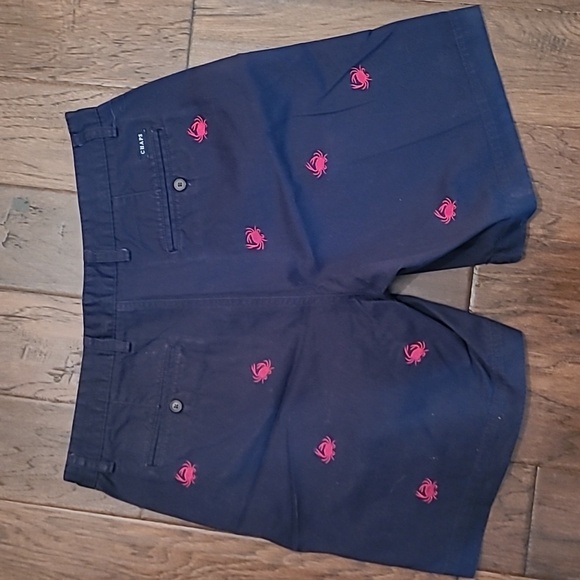 Chaps men's flat front navy blue shorts with embroidered crabs size 36 - Picture 3 of 6